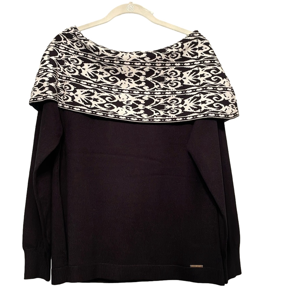 NWT ANNE KLEIN BLACK/WHITE SWEATER SIZE L